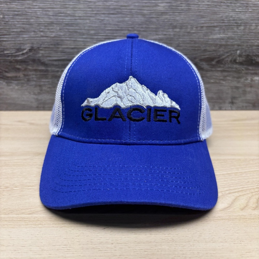 Glacier Hat Cap Snap Back Mens One Size Blue Mesh Trucker Mountain Outdoor